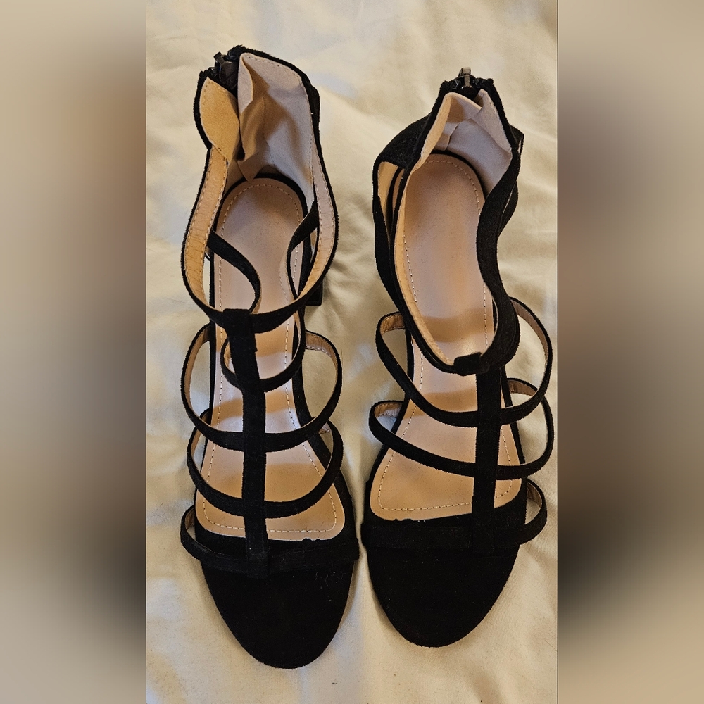 Black Velvet Gladiator Heels